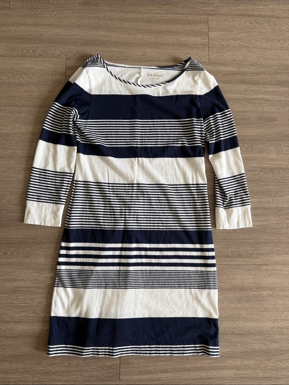 Lilly Pulitzer Striped Boatneck Knit Dress - Navy and White